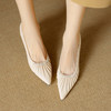 【预售5天】绝美秋季水钻褶皱温柔时尚单鞋新款尖头细跟高跟优雅浅口小皮鞋DB&M6555 商品缩略图3