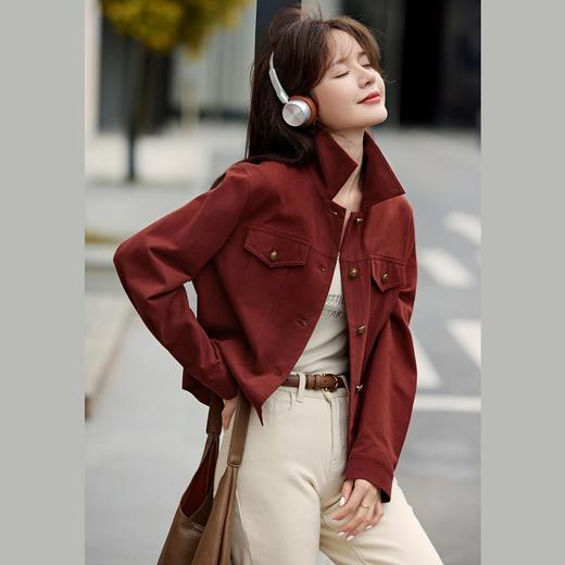 春秋款【ORIGNAL&CO波尔多红牛仔外套】100%棉 柔软舒适 亲肤透气 宽松有型 商品图2