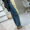 立裁结构分割弧形牛仔裤！女款遮胯显瘦秋季新拼接高腰美式复古阔腿裤！ 商品缩略图3