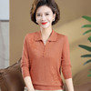 W503-362-108-168秋装2025新款毛衣洋气翻领小衫中老年人女春秋长袖针织打底衫 商品缩略图3
