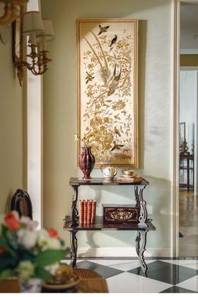 【已售】独角鹿西洋古董 中国清代出品「锦上添花」传统东方花鸟主题粤绣挂屏