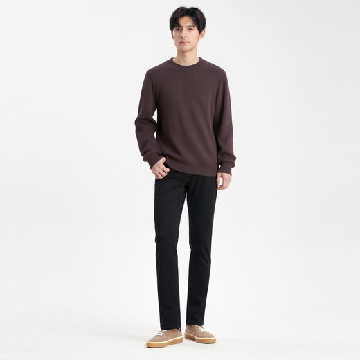 圣得西男士粗织复古圆领毛线衣2025秋季款纯色简约百搭通勤风毛衣 商品图10