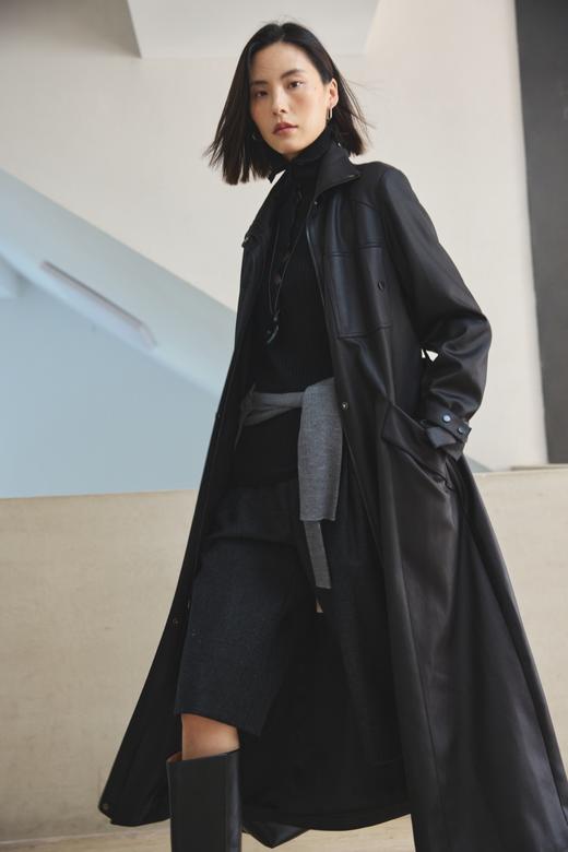 深夜黑长款风衣 商品图3
