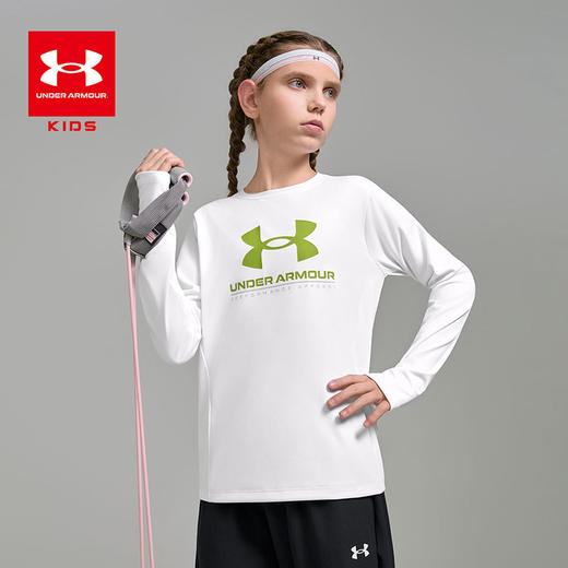 【12月-特惠福利】Under Armour安德玛男女童新款轻奢吸湿速干圆领长袖T恤253121123 商品图0