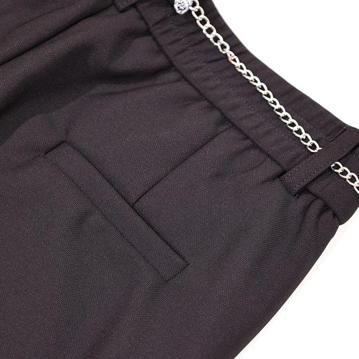 半身缘女裤 春季腰部链条丝巾弹力修身微喇休闲裤261102M10320047 商品图6