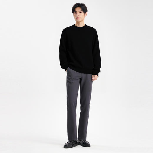 圣得西男士粗织复古圆领毛线衣2025秋季款纯色简约百搭通勤风毛衣 商品图12