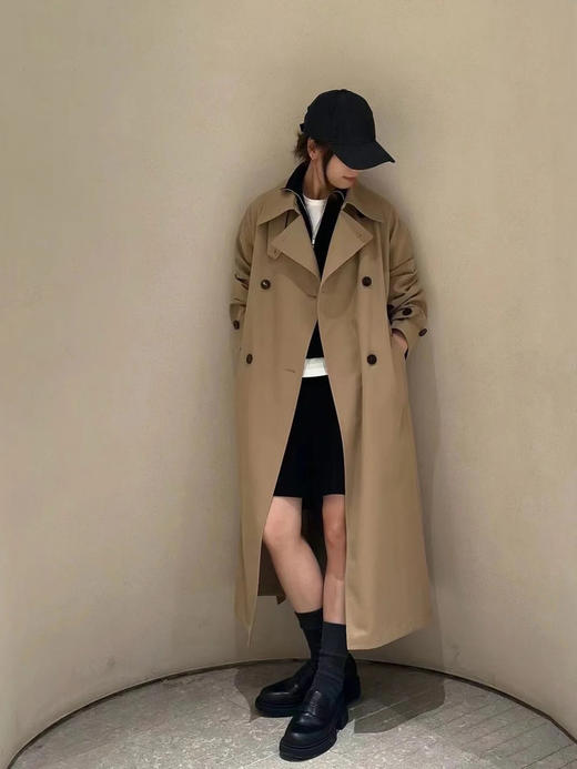 【高品质私服】【IC丝羊毛精纺平纹布翻领风衣】线条流畅干练，富有人文气质，干练优雅与率性风格随意切换N1040-CC【无标出货 介意慎拍】 商品图7