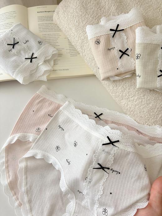 女士中腰蕾丝花边时尚无缝内裤8693 商品图7