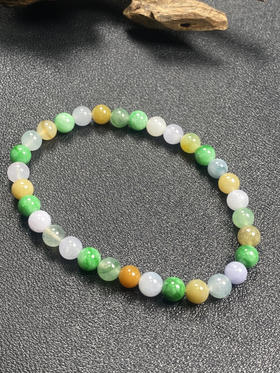 【FC0172】翡翠多彩手串 水润光泽 色彩丰富 上手美观