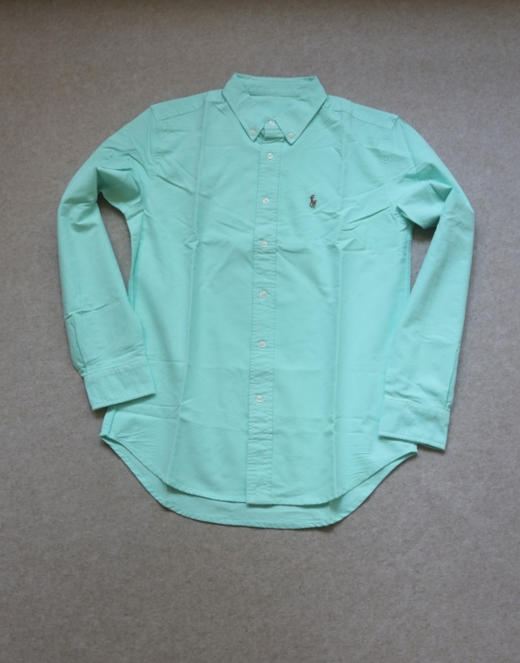 急茬儿的啊 速来抄底 哈！男段 RL 牛津纺 浅薄荷绿 微收腰的 长袖衬衫 商品图0