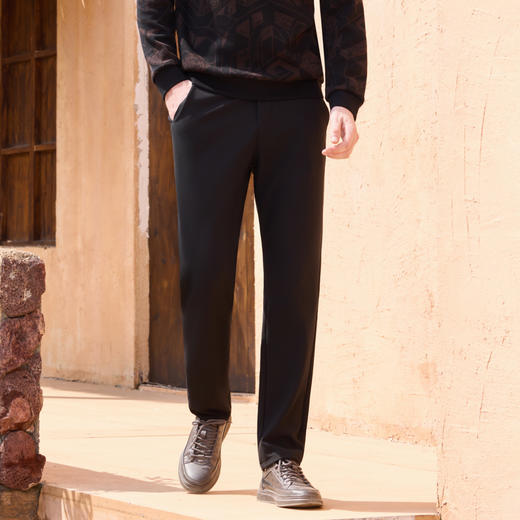 半身缘男裤 秋季简约时尚舒适自然休闲裤253101M10330034 商品图4