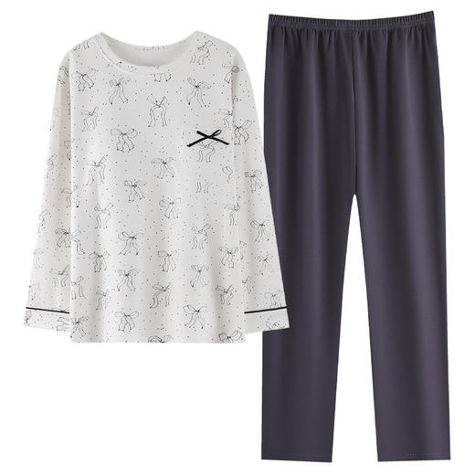 【多款】秋季纯棉睡衣长袖长裤带胸垫家居服轻运动风透气两件套装   JL-LGM8016/8017/8018/8019/8020/8021/8022/8023 商品图4