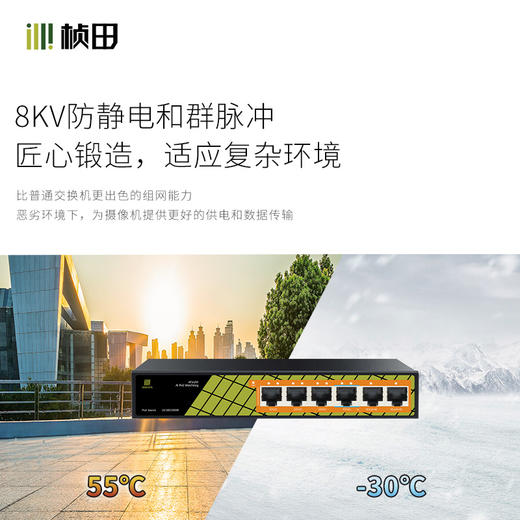 6口全千兆POE交换机(2G+1GP6+3GP/65W)铁壳-GNT-ES06GD-P 商品图2