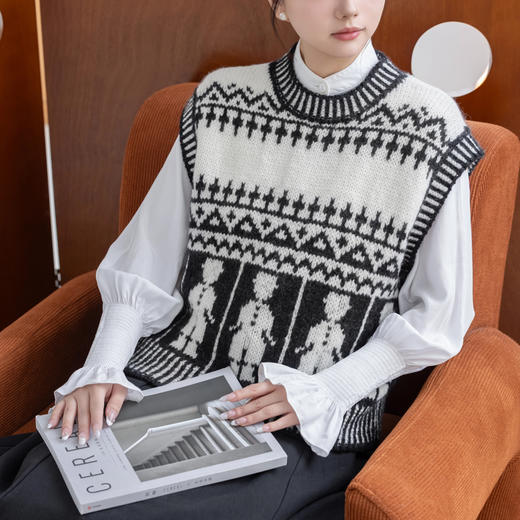 苏苏姐家茧影背心手工DIY编织棒针上衣毛线团粗羊毛线材料包 商品图3