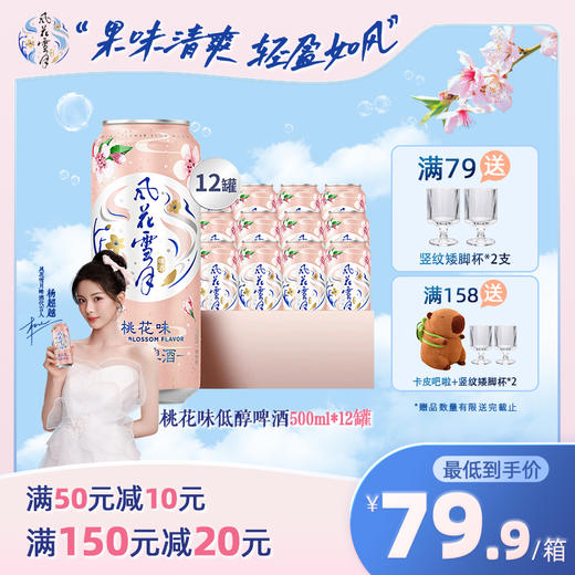 风花雪月桃花低醇果味啤酒500ml*12罐 商品图0