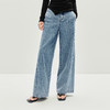 森马牛仔裤女秋季解构分割拼接宽松阔腿裤2025新款高街酷飒风长裤 商品缩略图2