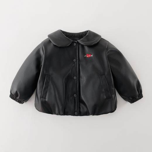 马克珍妮女童甜酷花苞夹棉皮衣外套2025年秋冬新款551839 商品图1