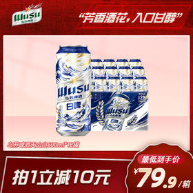 乌苏啤酒白啤500ml*12罐
