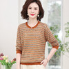 W052-6308-58-108妈妈秋装长袖针织衫毛衣洋气中老年女装上衣春秋宽松薄款打底小衫 商品缩略图3