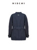 HIDEMI 深藏青极简手工毛边双层拼接立领口袋款短款外套 商品缩略图8