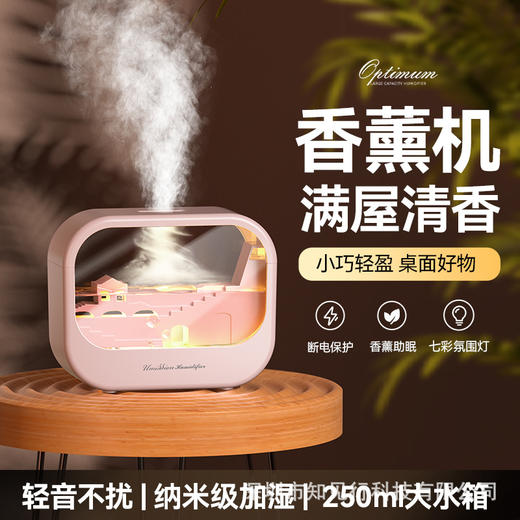 2025新款水滴香薰机七彩色加湿器家用大雾量桌面静音精油扩香机 商品图0