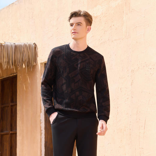 半身缘男装 秋季舒适简约大方百搭卫衣253312M01110026 商品图4