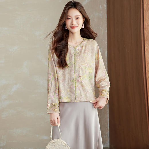 双面穿新中式国风外套，复古提花减龄短款精致上衣HR-XYSP6077 商品图1