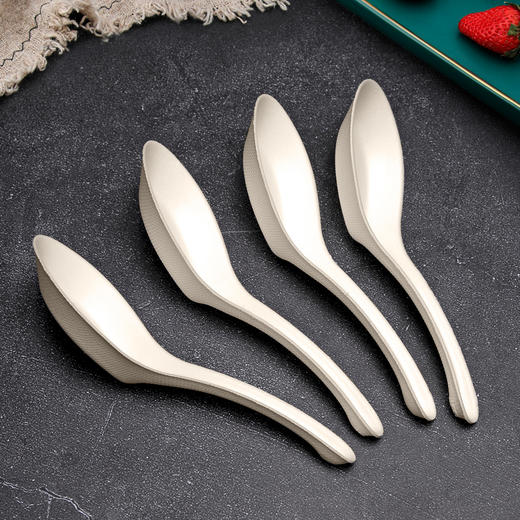 喇叭花一次性勺子甘蔗浆纸浆汤勺食品级可降解调羹加厚外卖商家用 商品图4