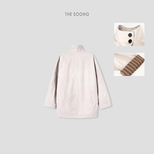 THESOONG|古堡龟裂纹理纯羊皮绒面滚蜡光感皮衣HWPY7528 商品图2
