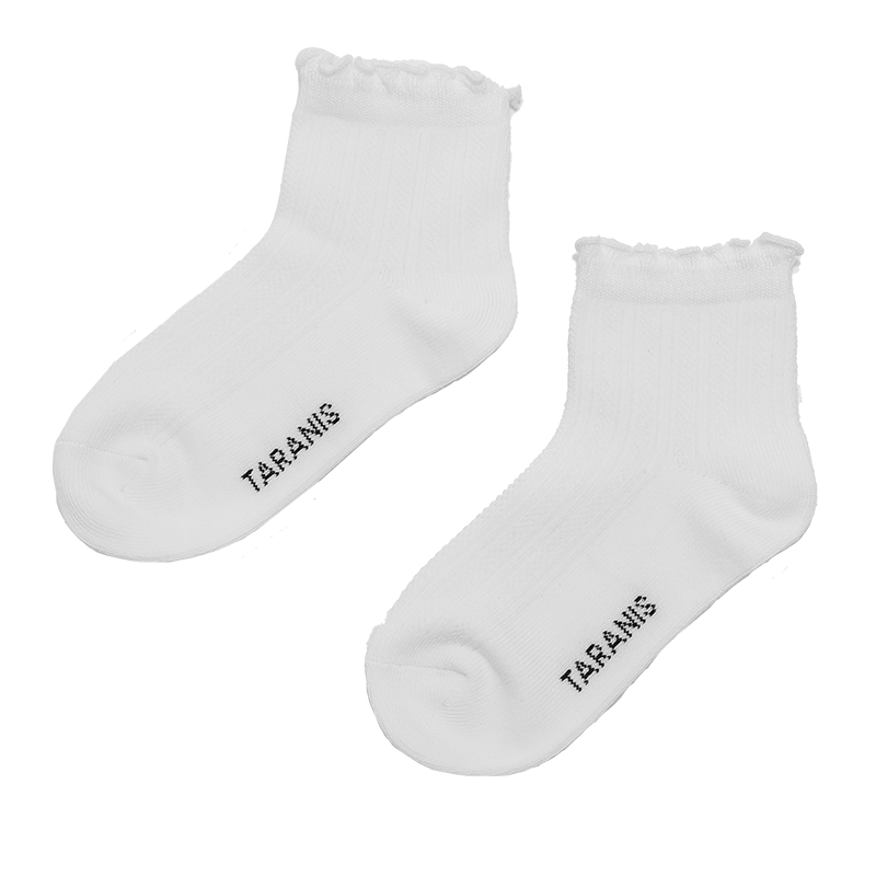 泰兰尼斯儿童袜子纯棉男童女童春秋中筒棉袜春季男孩宝宝袜花边袜  F71X5C8478