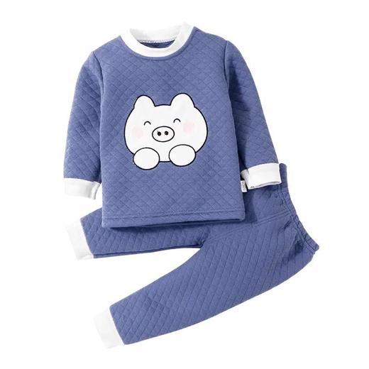 小班郎婴儿冬季加绒加厚A类保暖套装男女宝宝纯棉秋衣秋裤新生儿打底73-130 商品图9