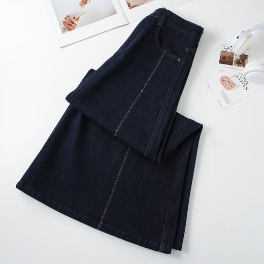 QYM F2122-Y牛仔半身裙时尚高腰A字裙 商品图2
