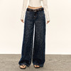 Ariseism 美式复古牛仔裤女秋季新款宽松阔腿长裤子 商品缩略图1