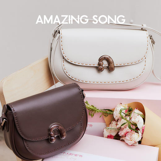 Amazing Song乙颂 栗子包大号春夏新款牛皮复古通勤单肩斜挎腋下包【该商品不支持用券】 商品图2