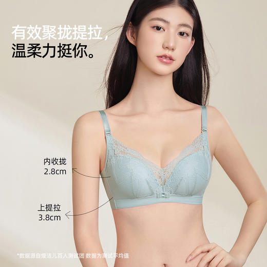 【商场同款】熳洁儿 云蔓轻纱系列舒适聚拢云感棉法式蕾丝AB通杯23701516 商品图3