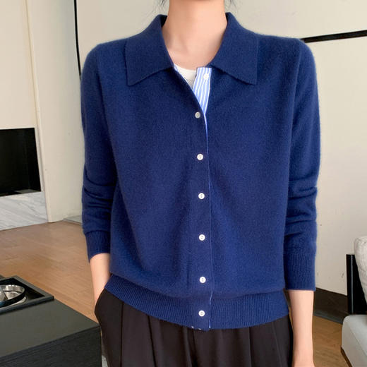 纤束马安迪绒假两件POLO领针织开衫 ZD-3024 商品图13