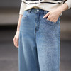 【09/03新品】熙世界宽松直筒牛仔裤女2025年秋季新款高腰显瘦小个子九分阔腿裤 商品缩略图3