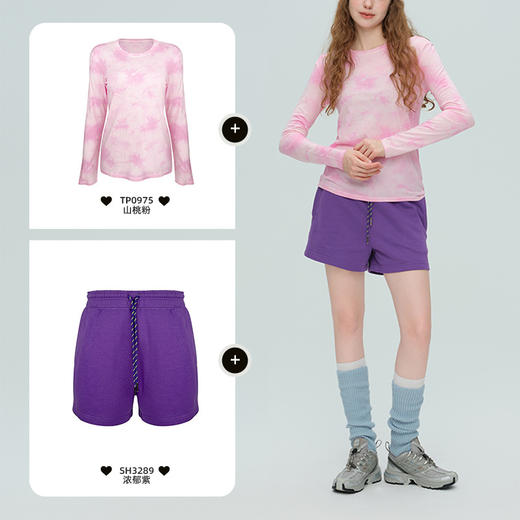 跃牌【周游世界】秋季新款瑜伽服女抽绳松紧腰宽松阔腿5分裤直筒显瘦休闲运动短裤SH3289 商品图3