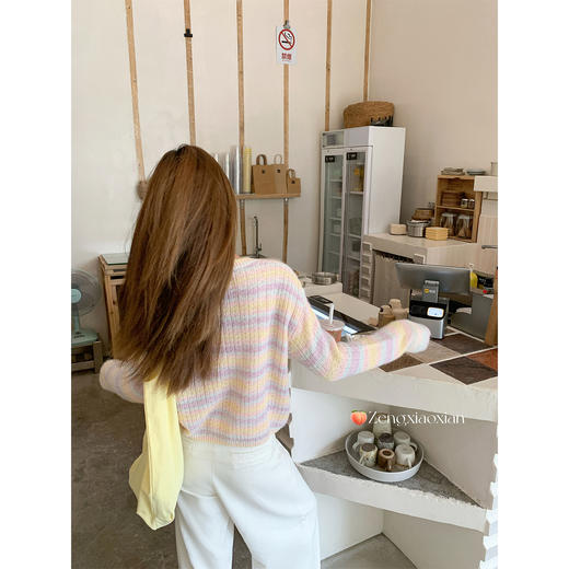 <曾小咸推荐>3.20现货秒杀 ！微信超特价！韩系渐变条纹针织衫 日常169.99 立减80 秒杀89.99！！ 商品图4