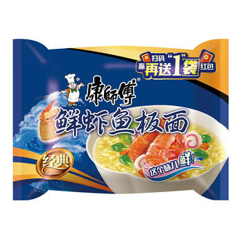 康师傅 方便面 经典鲜虾鱼板袋面98g*24 泡面整箱速食 方便食品 商品图4