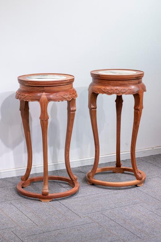 红桥红  家具严选  缅甸花梨（大果紫檀）【89 云石面 王款三足香几】 商品图1