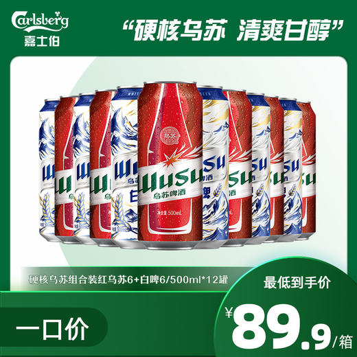 硬核乌苏组合装 红乌苏6+白啤6/500ml*12罐 商品图0