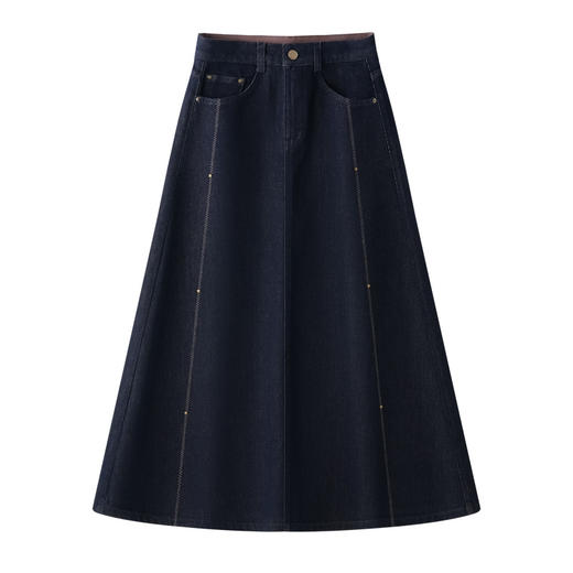 QYM F2122-Y牛仔半身裙时尚高腰A字裙 商品图4