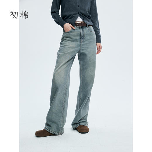 初棉复古摩登高腰直筒牛仔裤362619005 | 直筒版型、利落垂顺、随性百搭、高级又时髦 商品图0