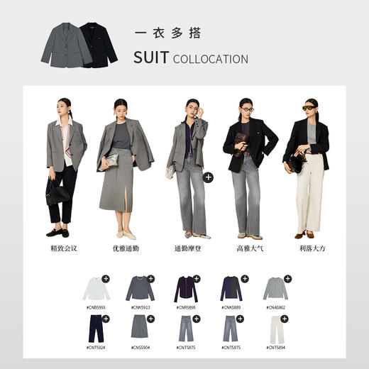 【商场同款】CNX5870“ 新潮西装”廓形西装，自带松弛感  后背高开衩，绑带，个性十足 双色可选 商品图4