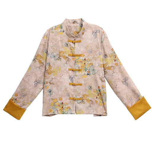 丁摩 新中式gu风唐装外套女春秋复古提花盘扣立领改良旗袍上衣5ZF-86119 商品图4