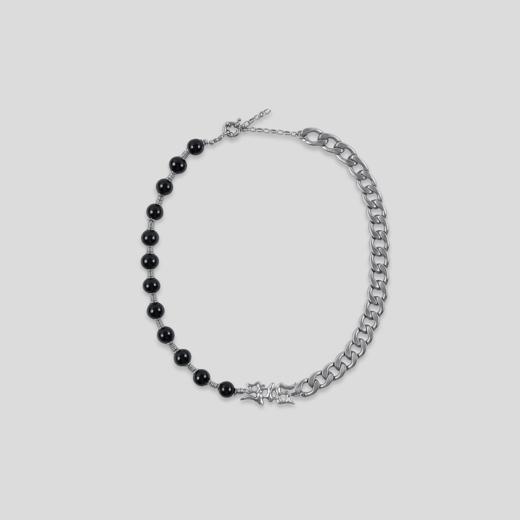 GOODBAI 916 logo异形吊坠半串珠半金属组合锁骨链 商品图0