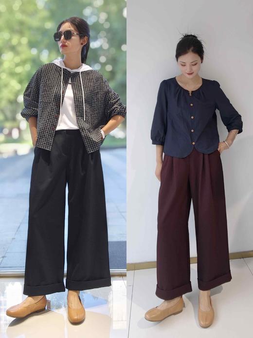 502801腰带大翻边裤 商品图1