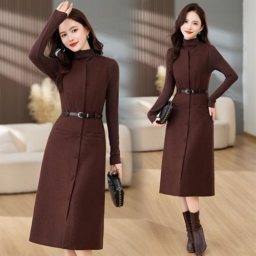 HR MEIQIN1835优雅风时尚背心裙套装洋气减龄修身显瘦两件套裙 商品图0