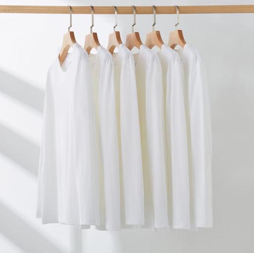 【秋季上新，男女同款】MIVECION简约纯棉长袖 230g重磅纯棉长袖，宽松版型 圆领设计，简约百搭情侣款 舒适百搭，单穿打底都可以80-190都可穿 商品图2